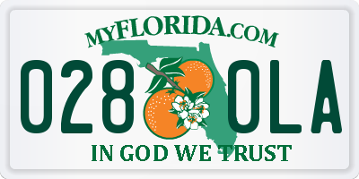 FL license plate 0280LA