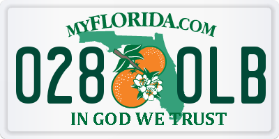 FL license plate 0280LB