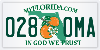 FL license plate 0280MA