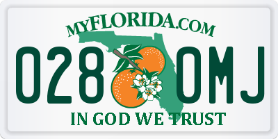 FL license plate 0280MJ