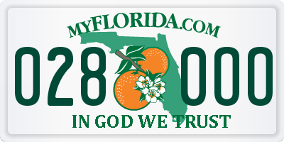 FL license plate 0280OO