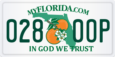 FL license plate 0280OP