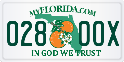 FL license plate 0280OX