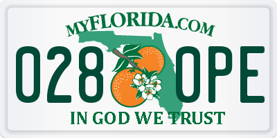 FL license plate 0280PE