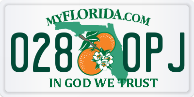 FL license plate 0280PJ
