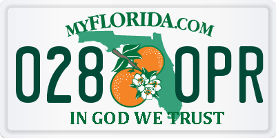 FL license plate 0280PR