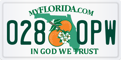 FL license plate 0280PW