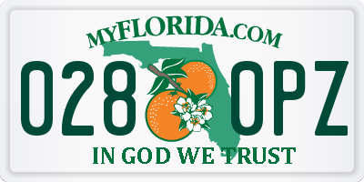 FL license plate 0280PZ