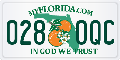 FL license plate 0280QC