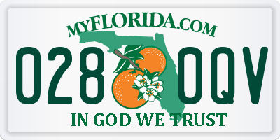 FL license plate 0280QV