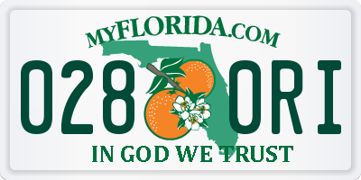 FL license plate 0280RI