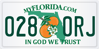 FL license plate 0280RJ
