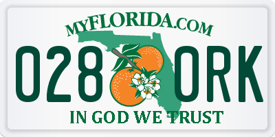 FL license plate 0280RK