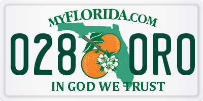 FL license plate 0280RO