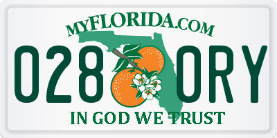 FL license plate 0280RY