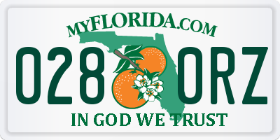 FL license plate 0280RZ