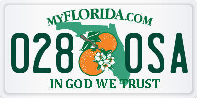 FL license plate 0280SA