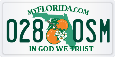FL license plate 0280SM
