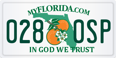 FL license plate 0280SP