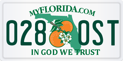 FL license plate 0280ST