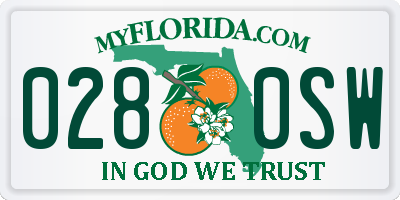 FL license plate 0280SW