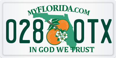 FL license plate 0280TX