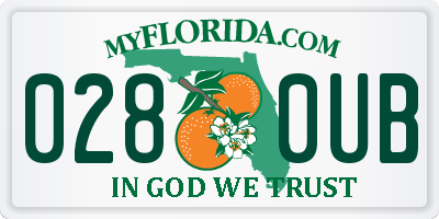 FL license plate 0280UB