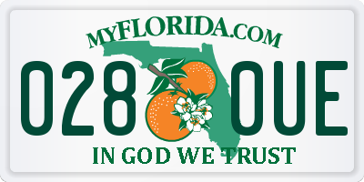 FL license plate 0280UE