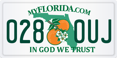 FL license plate 0280UJ
