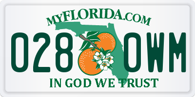FL license plate 0280WM