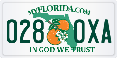 FL license plate 0280XA