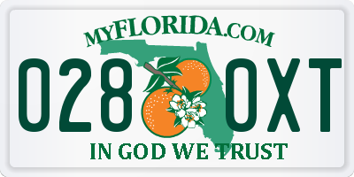 FL license plate 0280XT