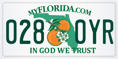 FL license plate 0280YR