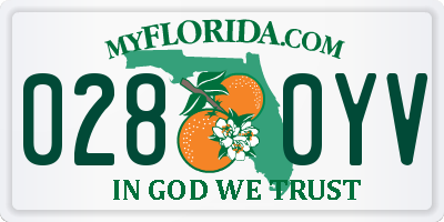 FL license plate 0280YV