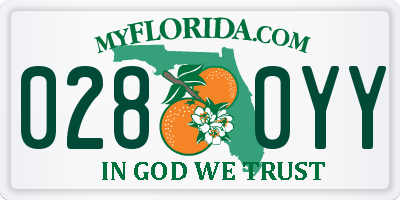 FL license plate 0280YY