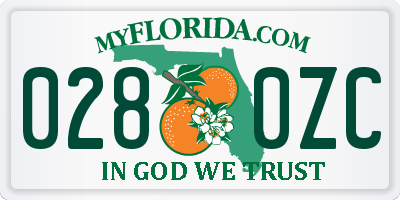 FL license plate 0280ZC