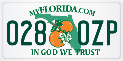FL license plate 0280ZP