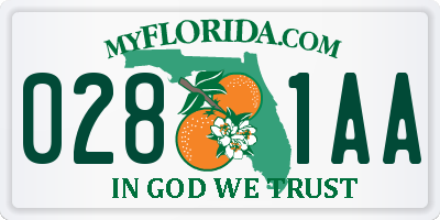 FL license plate 0281AA
