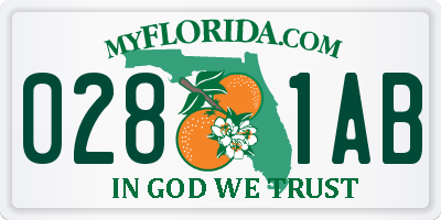 FL license plate 0281AB