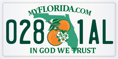 FL license plate 0281AL