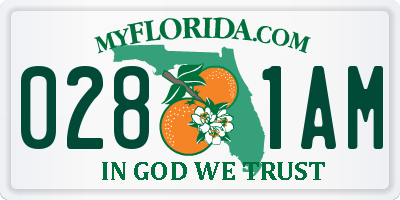 FL license plate 0281AM