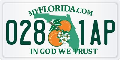 FL license plate 0281AP