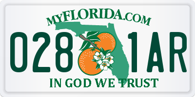FL license plate 0281AR