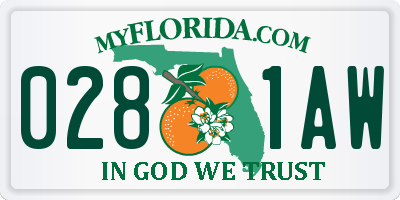 FL license plate 0281AW