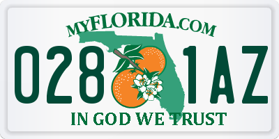 FL license plate 0281AZ