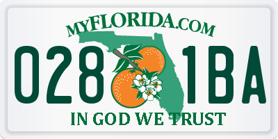 FL license plate 0281BA