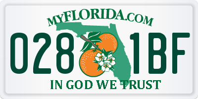 FL license plate 0281BF