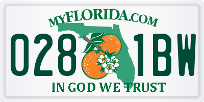FL license plate 0281BW
