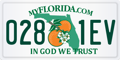 FL license plate 0281EV