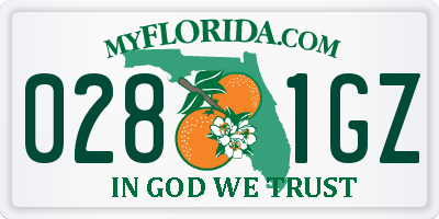FL license plate 0281GZ